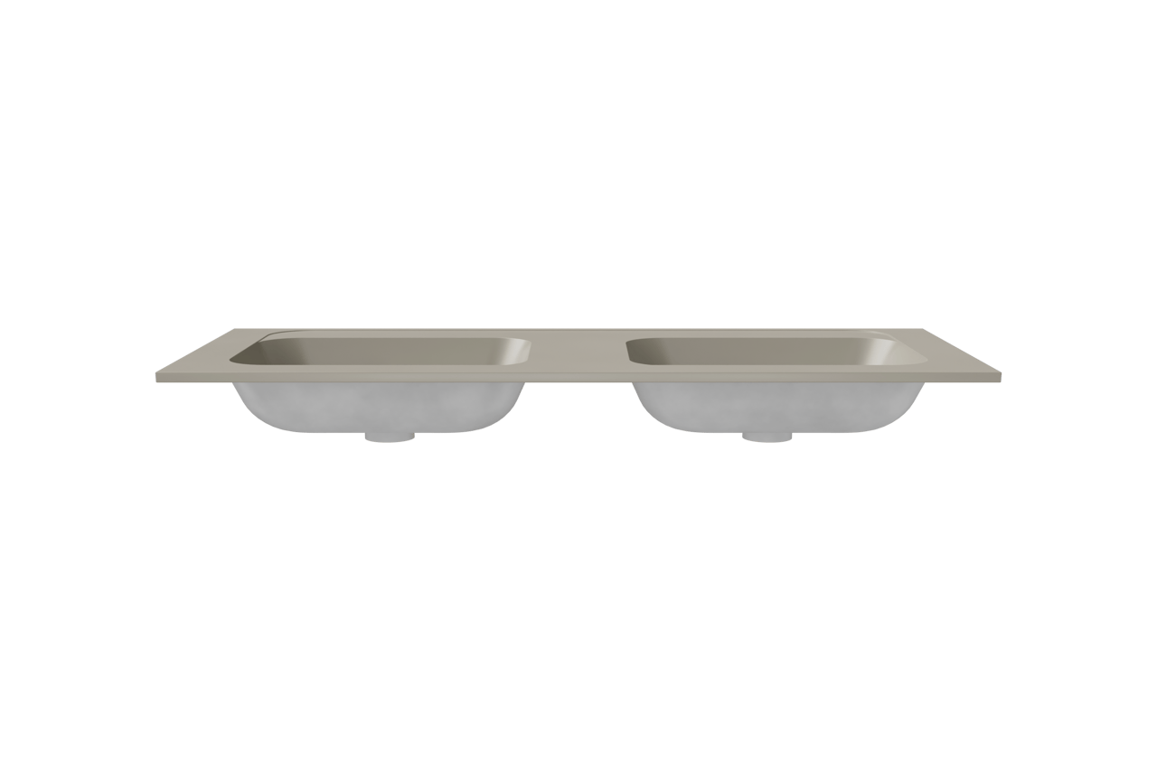 Balmani Tablo Strada double vasque top solid soie grise matte 135 x 55 cm