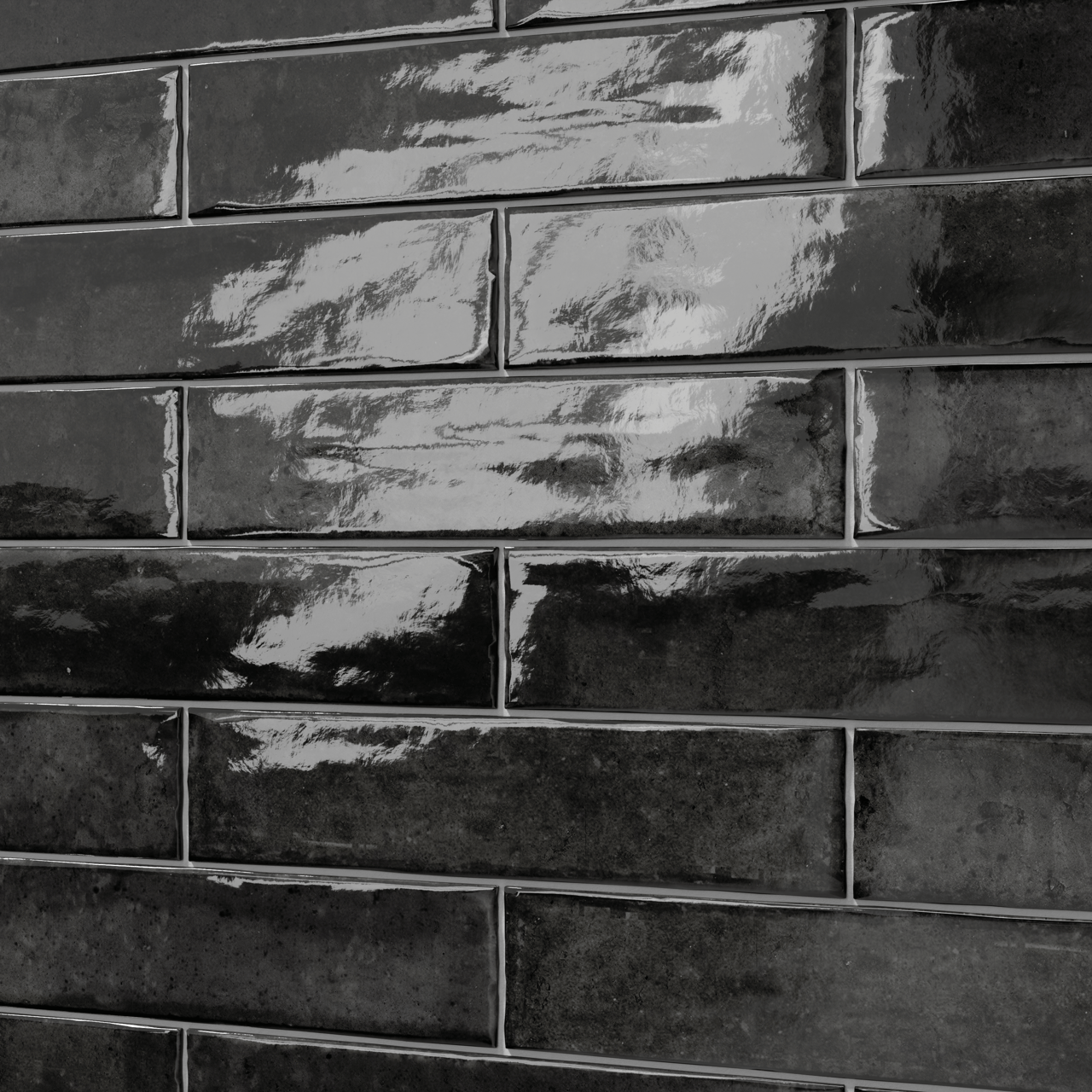 Carruzo Volcan carrelage mural en céramique 32 carreaux 6x25cm Grafito