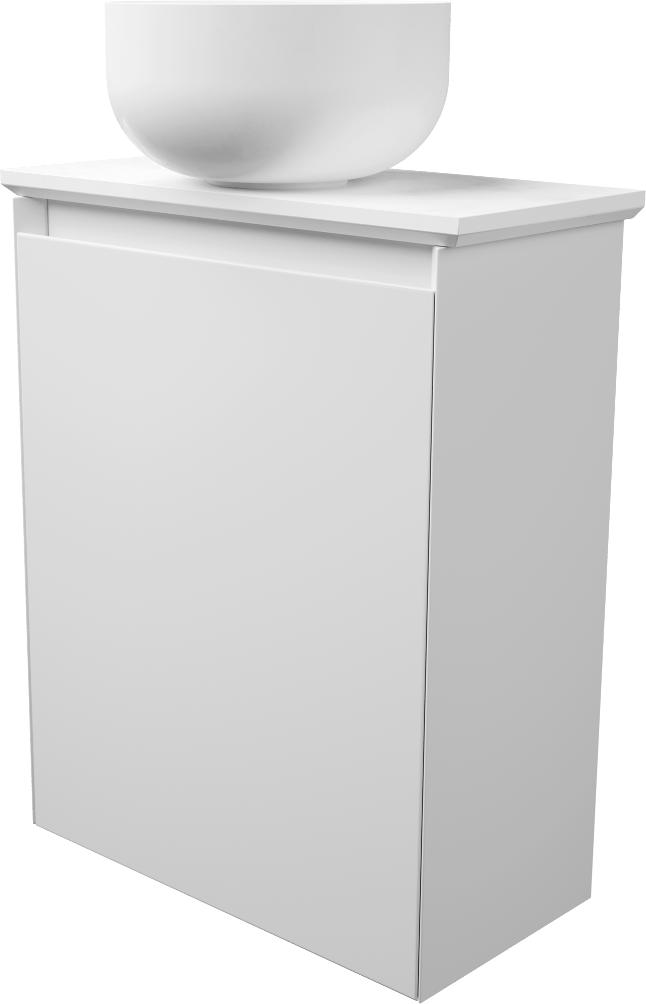Balmani Mitra meuble wc suspendu 42 x 21 cm blanc mat avec Facetta tablette et Bowl vaque à poser en Solid Surface mat