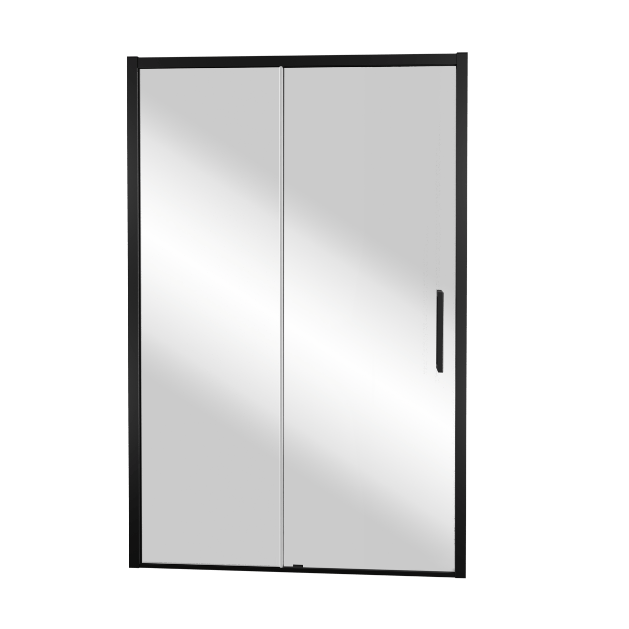 Balmani Senses Design porte coulissante à gauche 160 cm x 210 cm verre Miroir Reflex, Profil noir, coating inclus