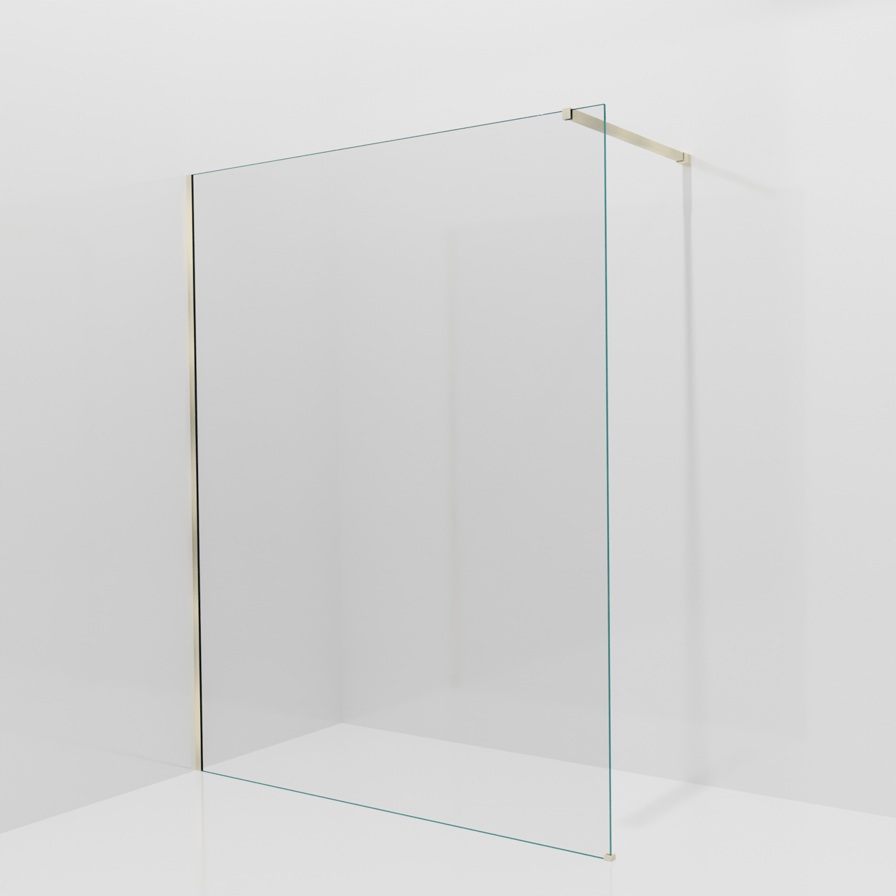 Balmani Modular inloopdouche: 160 x 200 cm, Helder glas met coating, Brushed Champagne Gold profielen