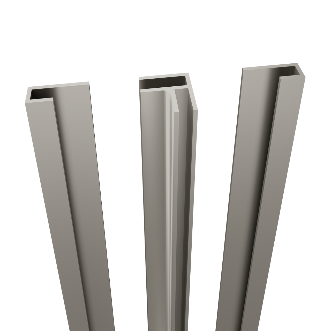 Linie lot de profilés d'angle + profilés latéraux pour panneau mural salle de bain 210 cm soie grise