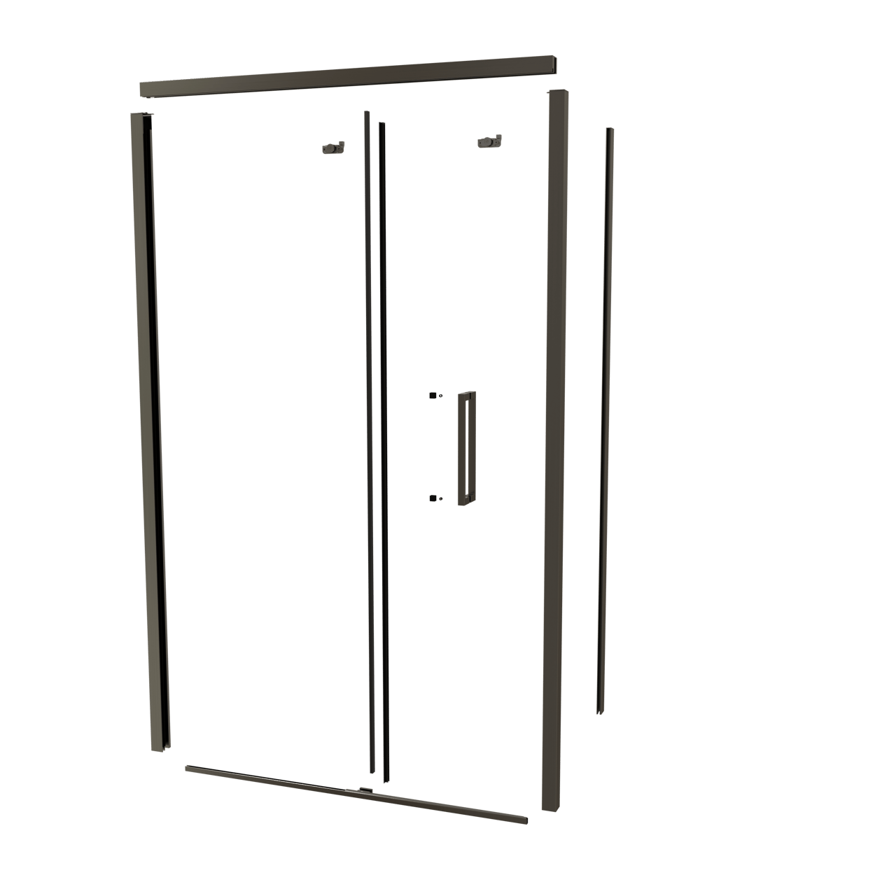 Balmani Senses Design 120 cm links douchecabine met schuifdeur profielenset brushed gunmetal