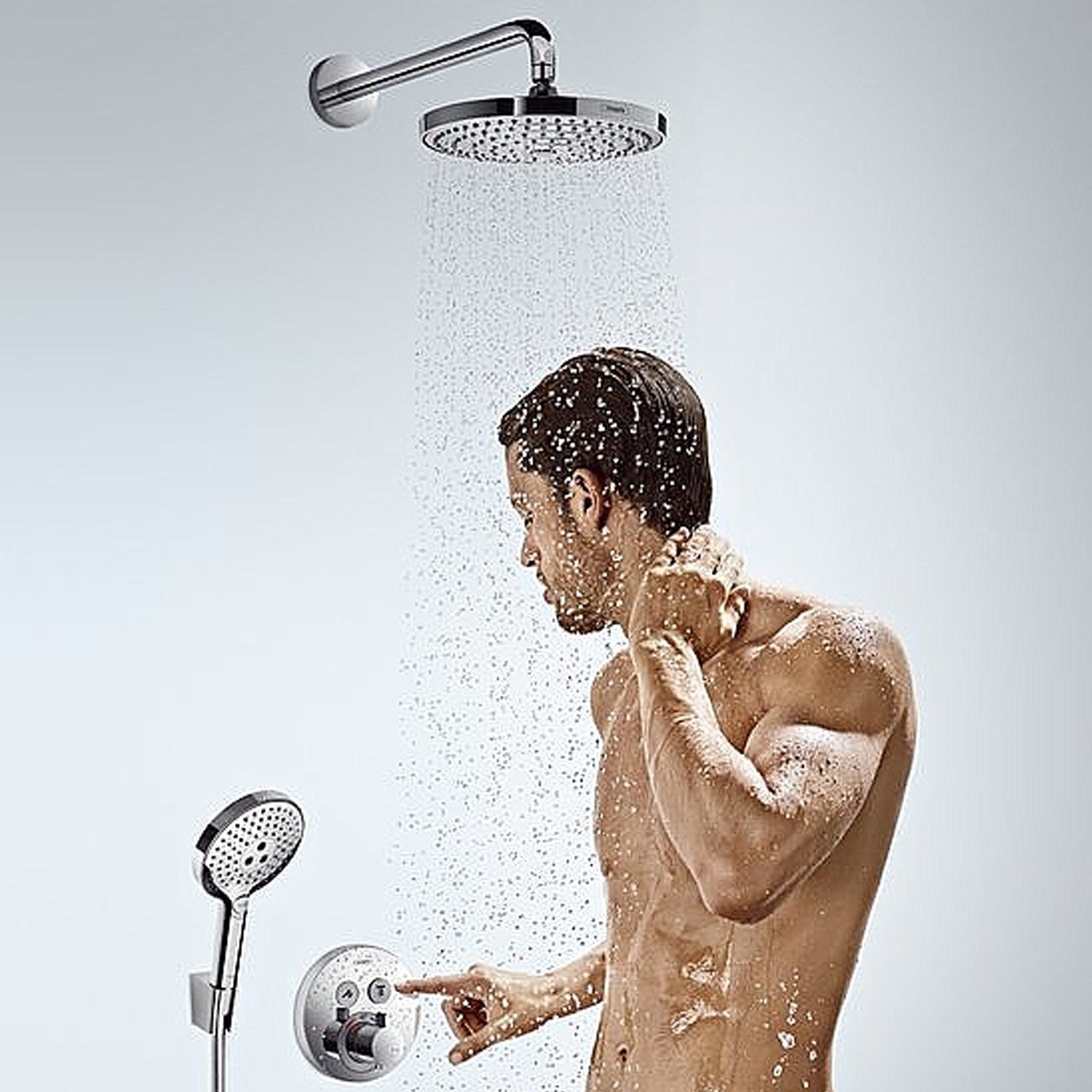 Hansgrohe Showerselect S Round Thermostat-Duscharmatur: Unterputz, für 2 Verbraucher, Chrom glänzend