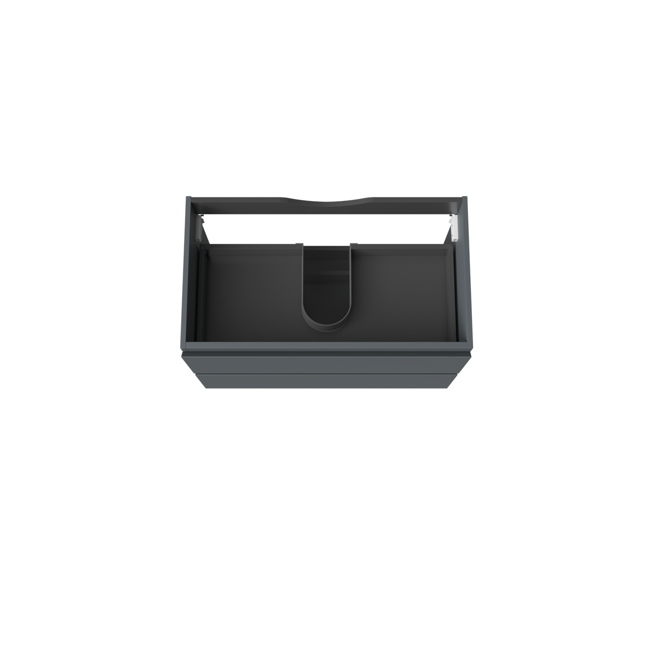 Linie Lado meuble sous-lavabo suspendu 80 x 46 cm bleu anthracite 2 tiroirs