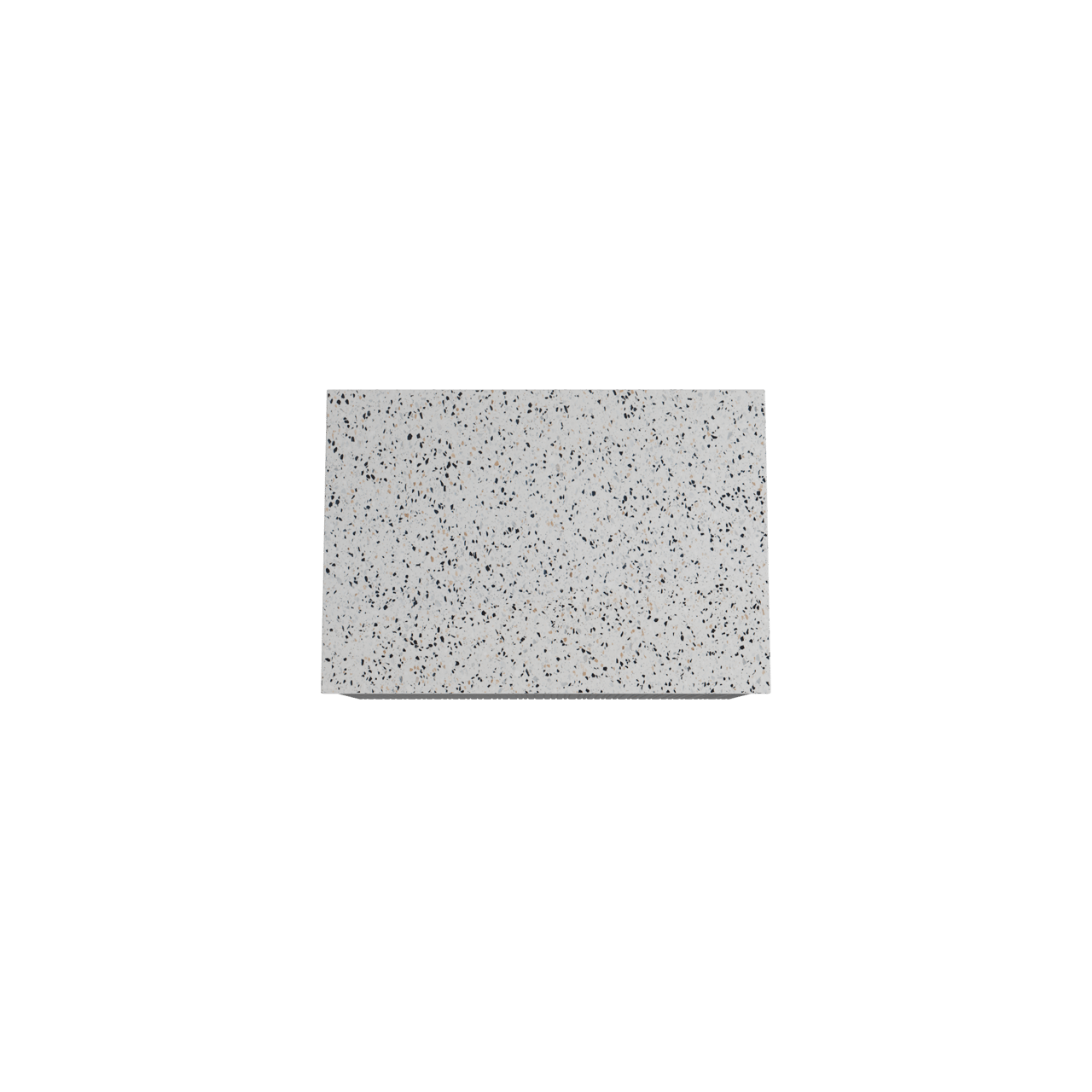 Storke Ribs zwevend badkamermeubel 75 x 52 cm zwarte eik met Tavola enkel tablet in mat wit/zwart terrazzo, Verticale asymmetrische rechte ribbel