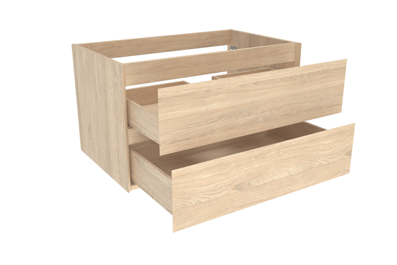 Balmani Mitra meuble sous-lavabo suspendu 90 x 55 cm placage chêne naturel 2 tiroirs