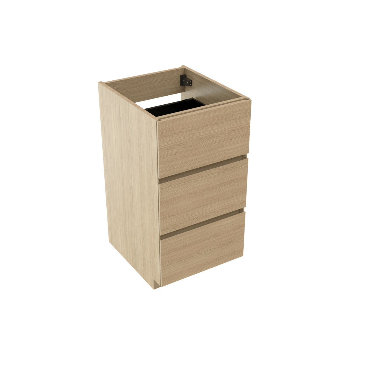 Storke Edge meuble sous-lavabo a poser 45 x 52 cm chêne naturel 3 tiroirs