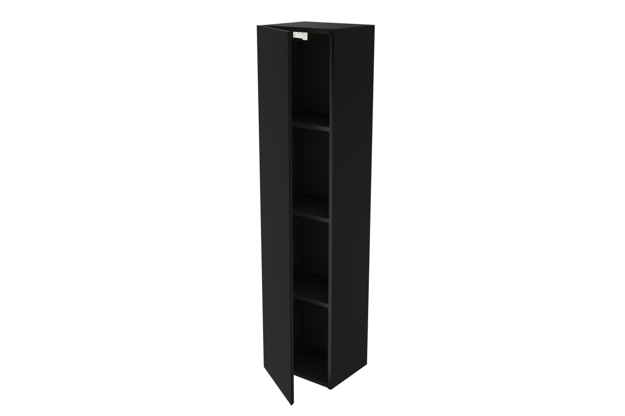Storke Edge Modulo zwevend badkamermeubel 105 x 52 cm mat zwart met Mata High enkele wastafel in solid surface mat wit, Soto badkamerspiegel en Edge Modulo badkamerkast