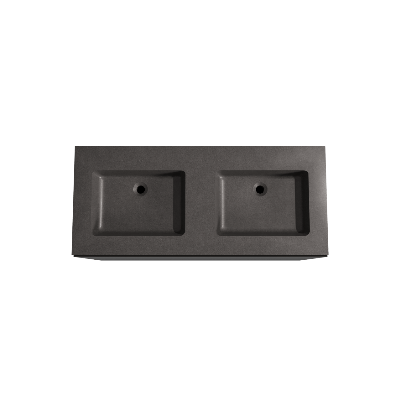 Storke Edge freistehendes Möbelstück Set: 120 x 52 cm, Schwarz matt, mit Scuro Doppelwaschtisch, Quarz Schwarz matt