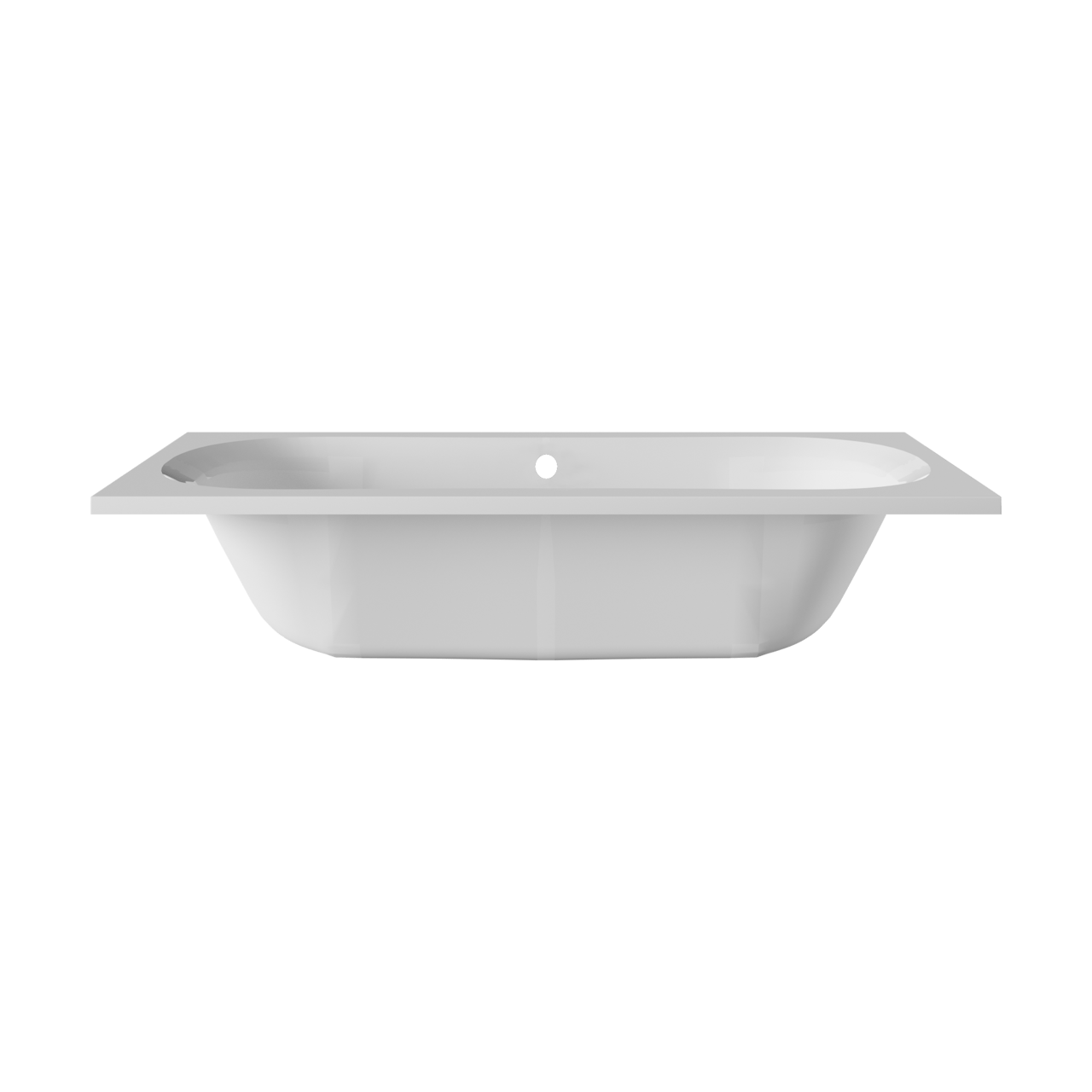 Linie Tessa 2-Personen-Einbaubadewanne: 180 x 80 cm, Acryl, Weiß Glänzend
