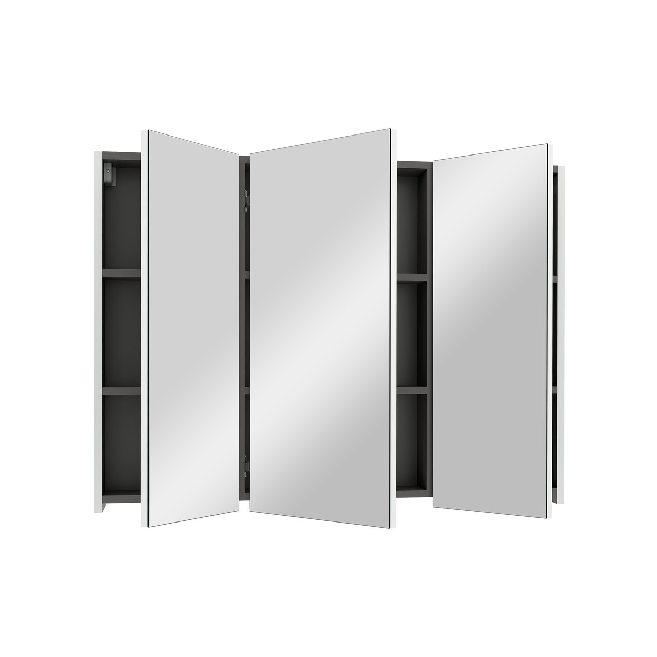 Linie Montro spiegelkast 100 x 75 cm Glanzend Wit