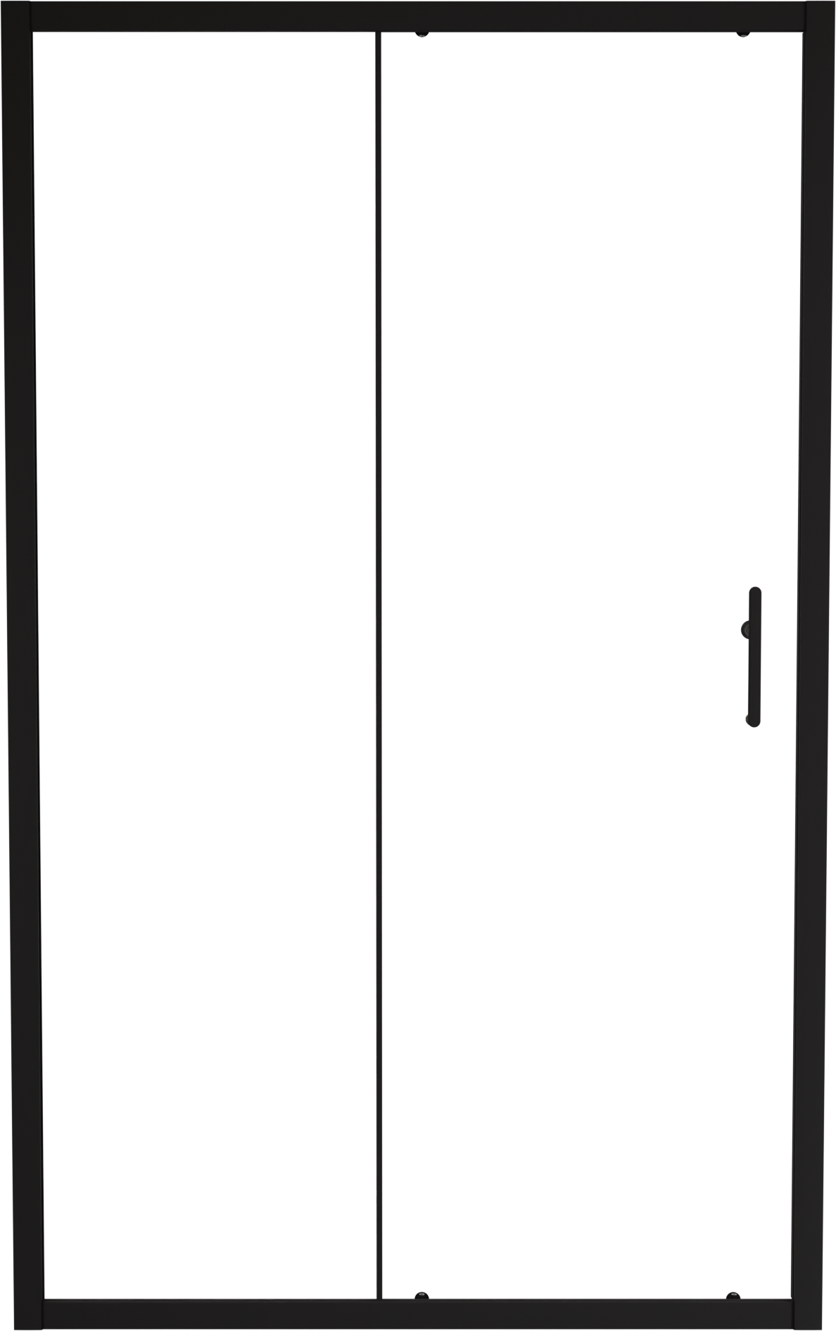 Linie Cadiz porte coulissante 120 cm x 190 cm verre transparent profil noir mat