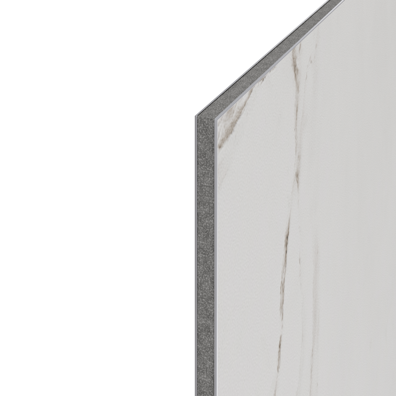 Luca Varess Artdeco douchewandpaneel 120 x 244 cm alu-composiet witte marmer look