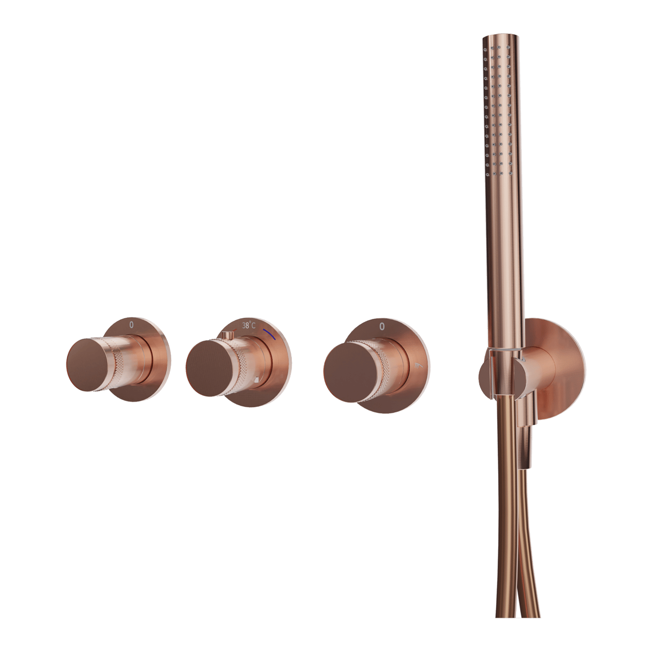 Blaufoss Pavilion thermostat de douche encastré Brushed Rosegold incl élément intégré