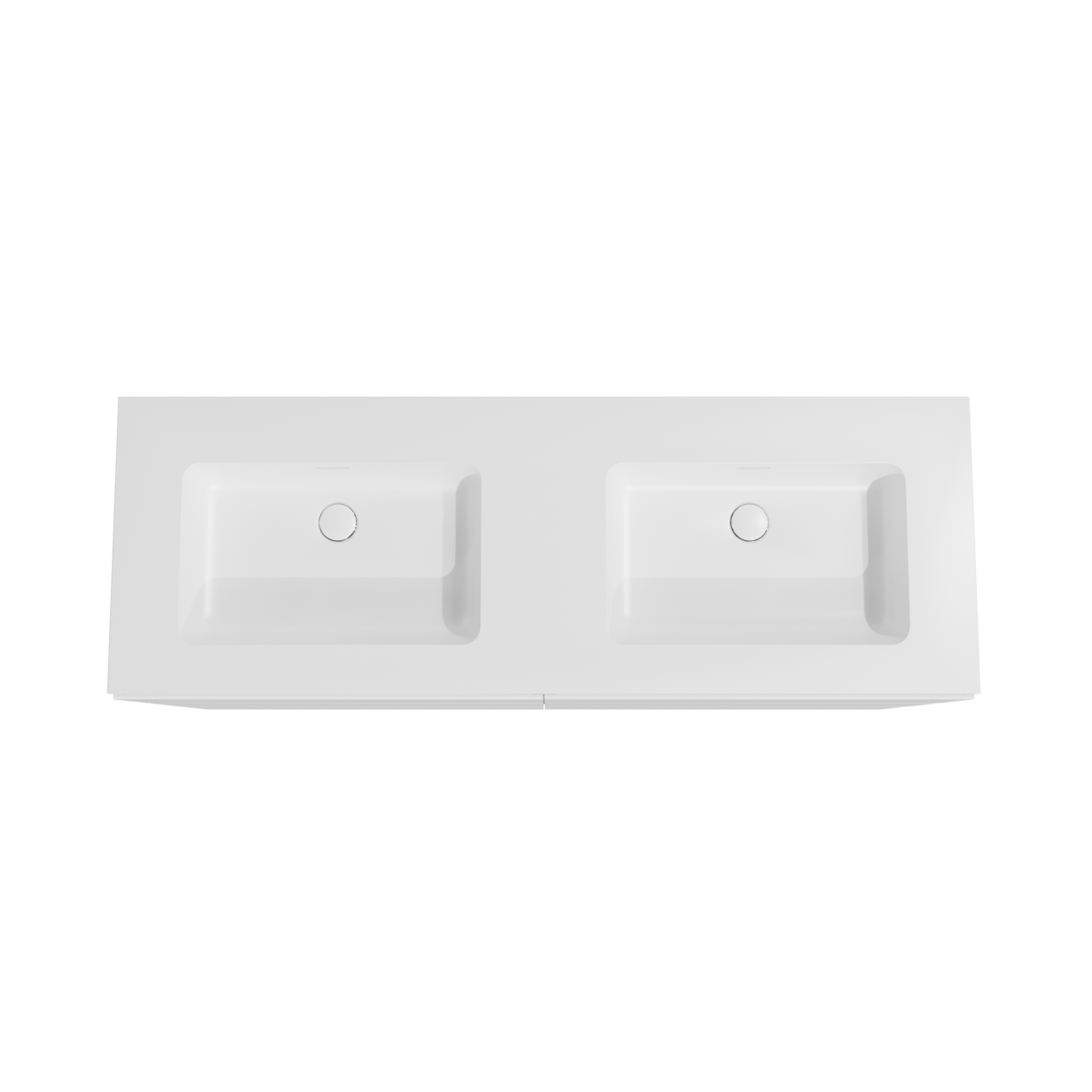 Storke Edge staand badkamermeubel 150 x 52 cm mat wit met Mata dubbele wastafel in solid surface mat wit