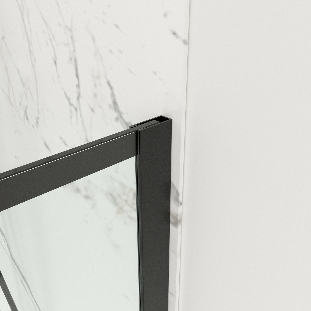 Balmani Modular douche à l'italienne 140 x 200 cm verre lined profil noir mat
