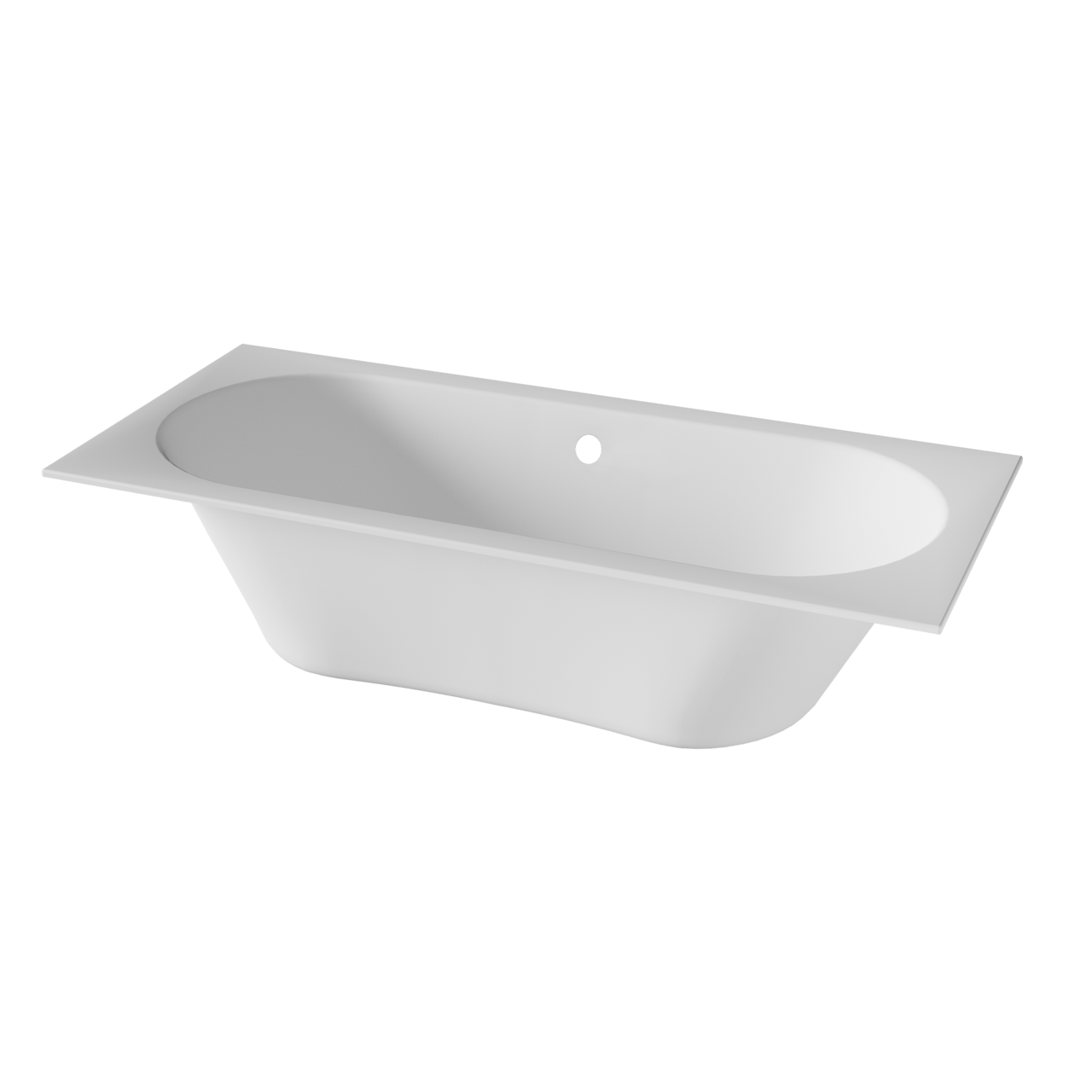 Luca Varess Snello 2-Personen-Einbaubadewanne: 180 x 80 cm, Acryl, Weiß matt