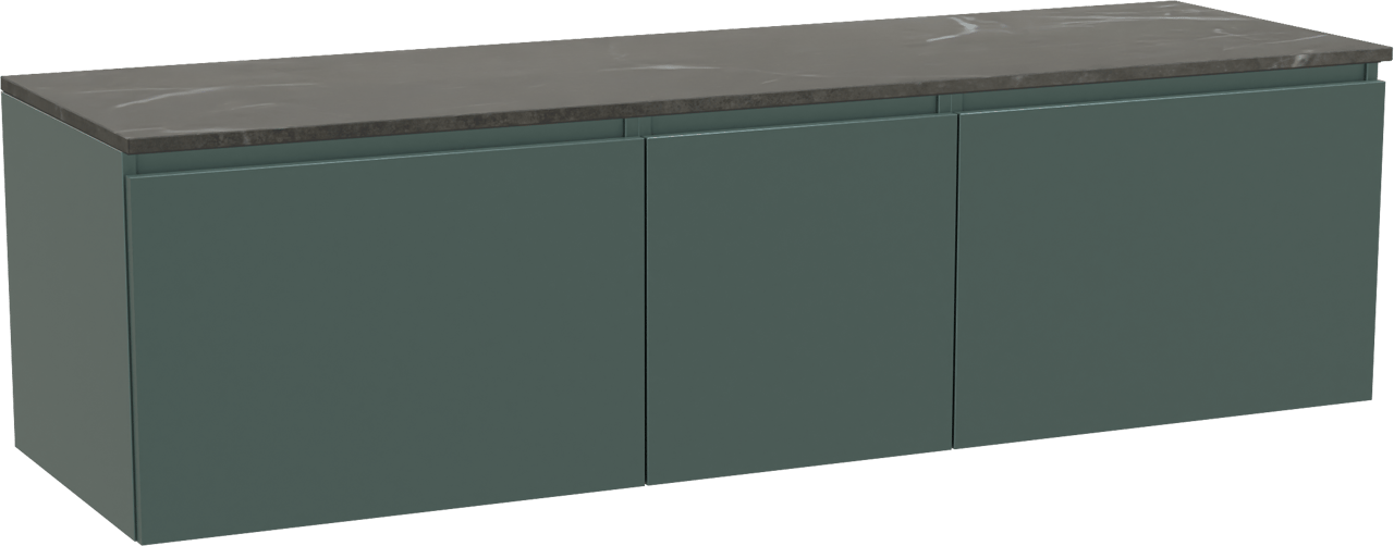 Balmani Sfera by Lucida meuble salle de bains suspendu 180 x 55 cm forest avec Stretto tablette simple ou double en marbre pietra grey