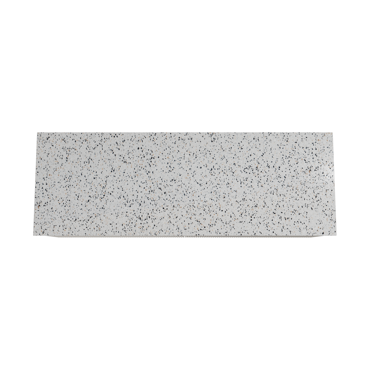 Storke Ribs zwevend badmeubel 150 x 52 cm zijdegrijs met Tavola enkel of dubbel wastafelblad in mat wit/zwart terrazzo, Verticale symmetrische rechte ribbel