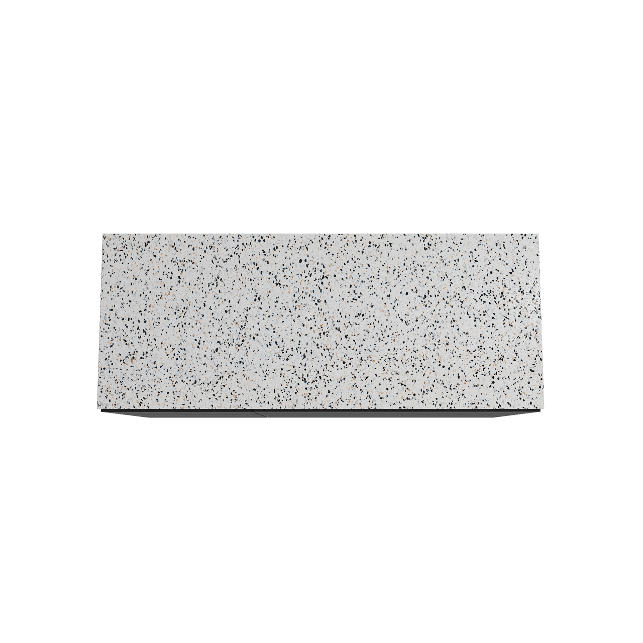 Storke Edge freistehendes Möbelstück Set: 130 x 52 cm, Schwarz matt, mit Tavola Einzel- oder Doppel Waschtischplatte, Terrazzo in Weiß/Schwarz matt