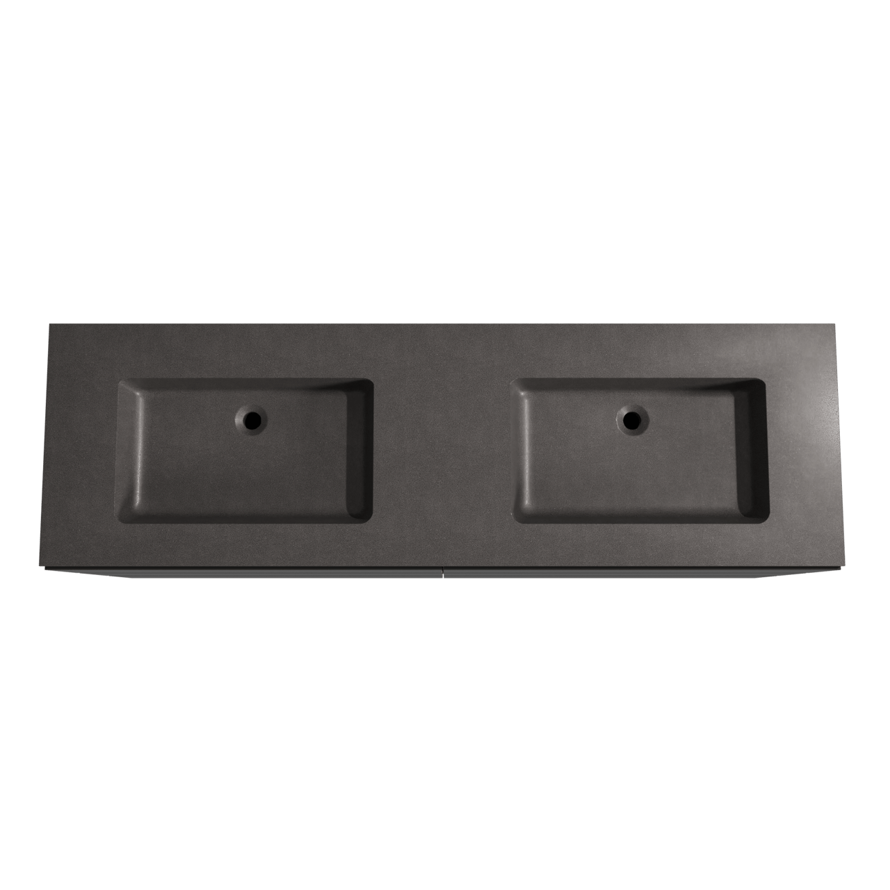 Storke Edge staand badkamermeubel 170 x 52 cm mat zwart met Scuro dubbele wastafel in kwarts mat zwart
