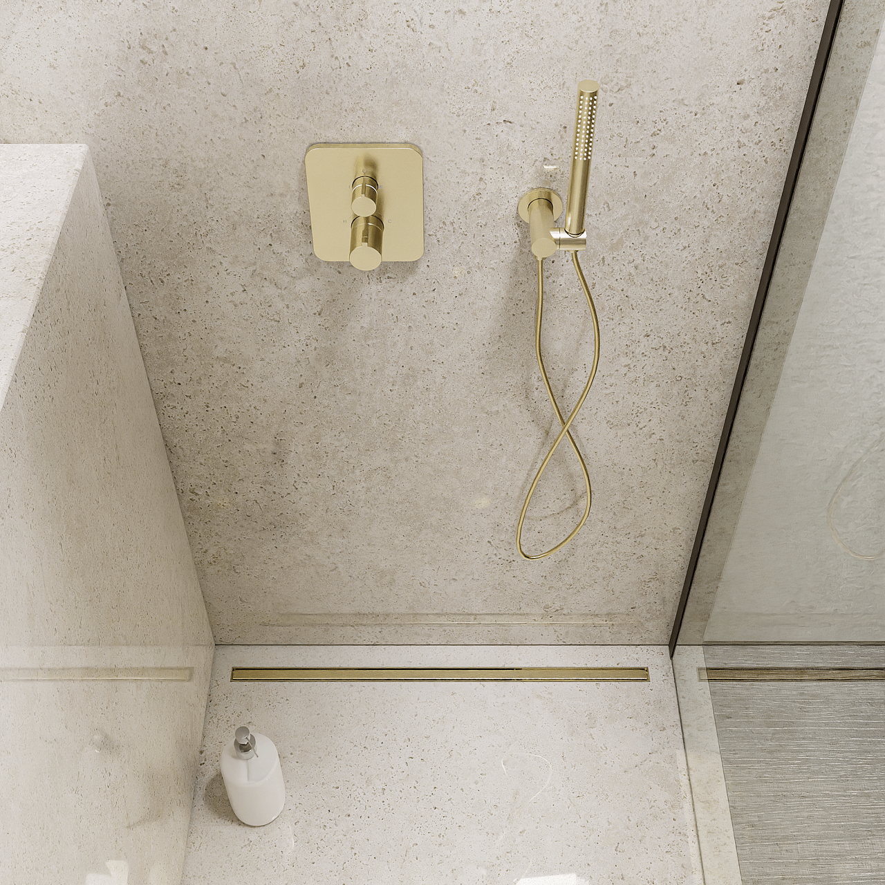 Mydrain rigole de douche 80cm Brushed Champagne Gold