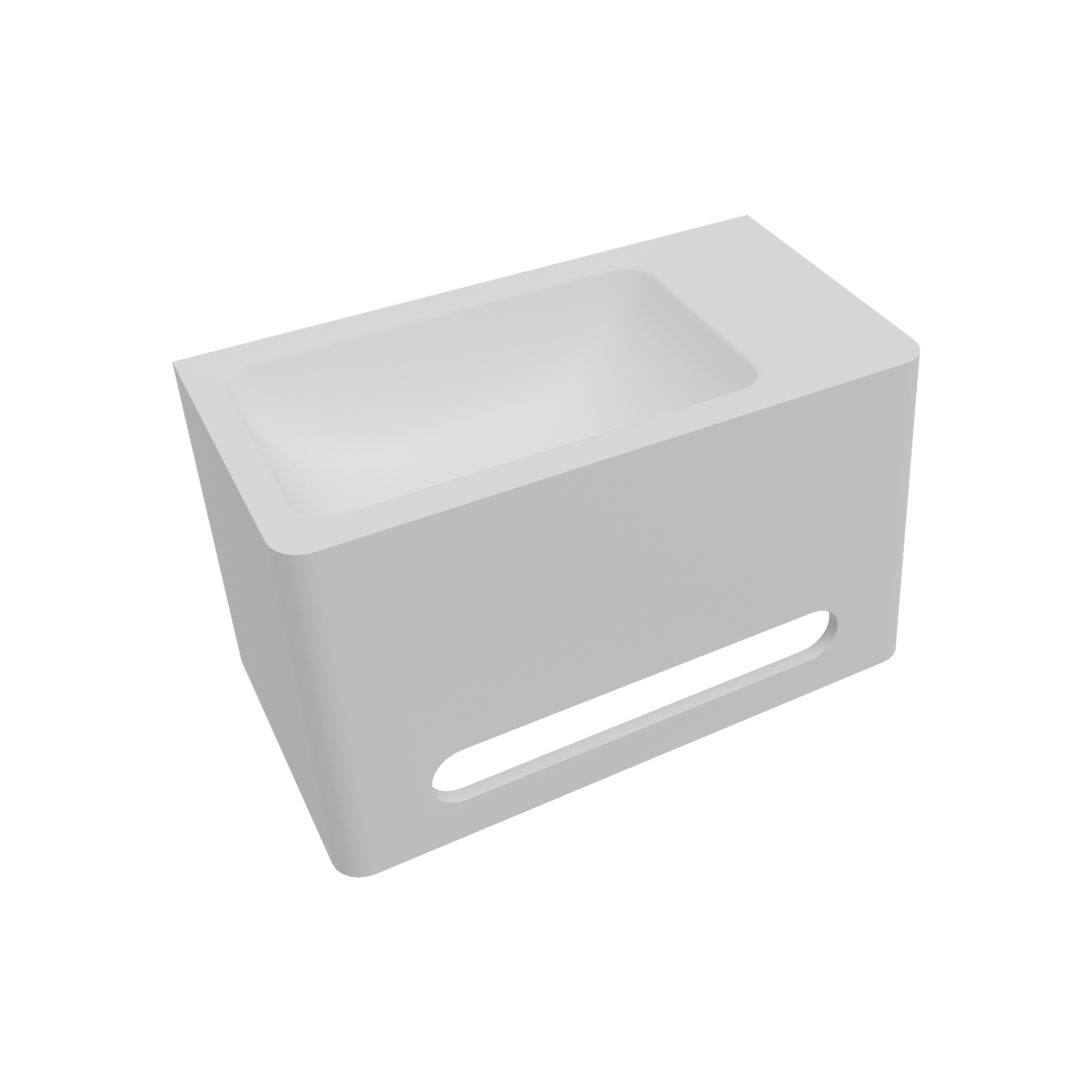 Balmani Deco Handwaschbecken: Solid Surface, Weiß Matt 40 x 22 cm