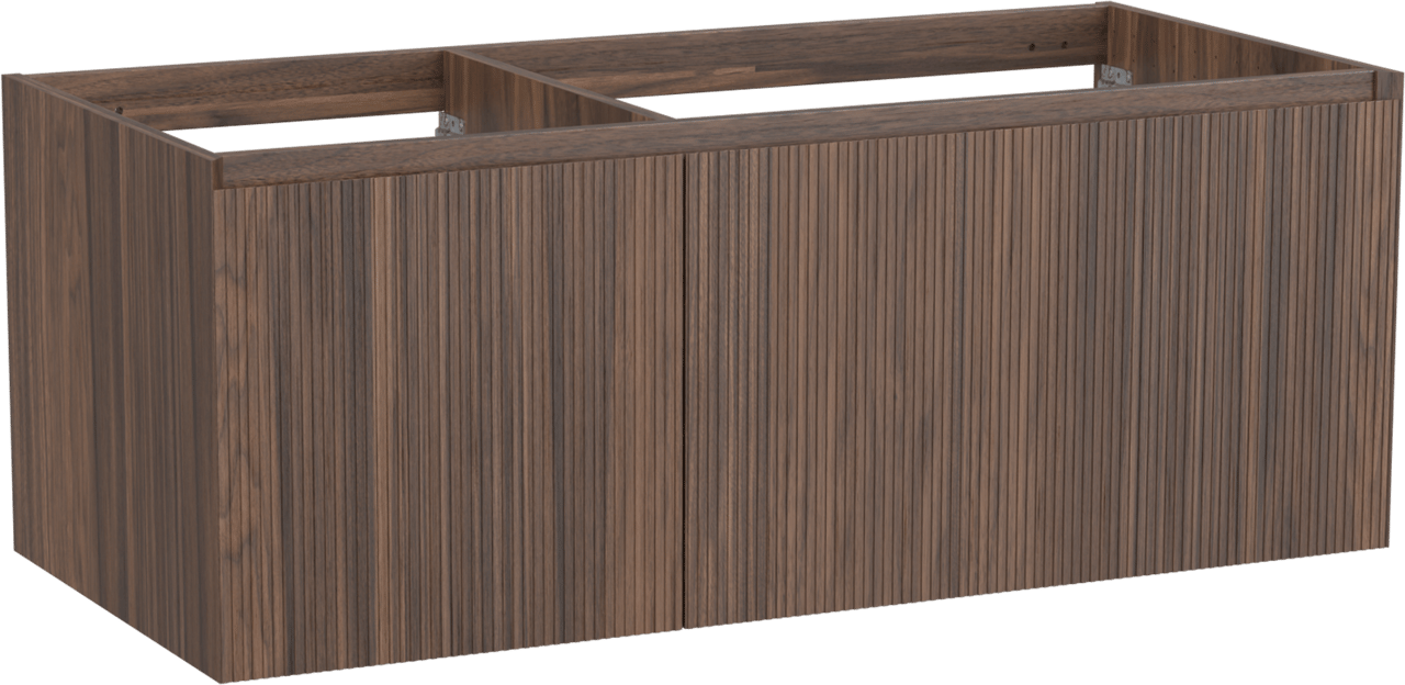 Balmani Fila by Mitra zwevende wastafelonderkast 120 x 55 cm asymmetrisch rechts fineer notenhout 4 lades