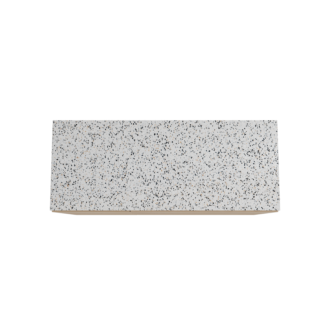 Storke Edge staand badmeubel 130 x 52 cm ruw eiken met Tavola enkel of dubbel wastafelblad in mat wit/zwart terrazzo