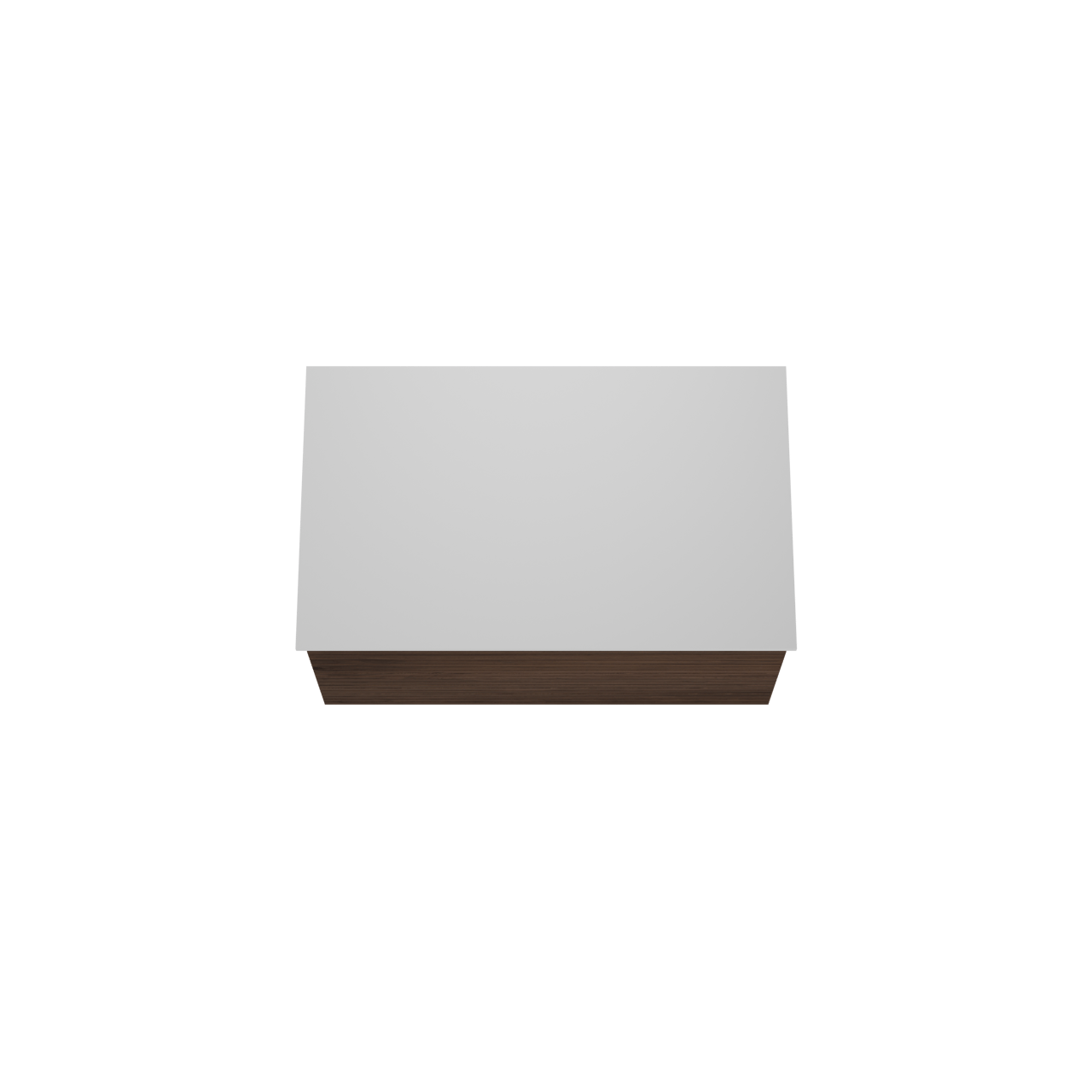 Balmani Forma meuble salle de bains suspendu 90 x 55 cm noyer américain avec Stretto tablette simple en solid surface blanc mat, Nervure droite symétrique horizontale