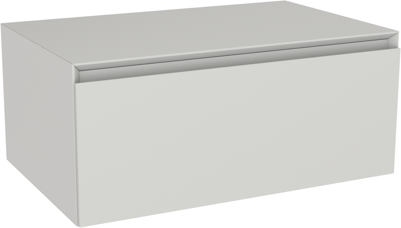 Storke Edge Modulo hängender Waschbeckenunterschrank: 75 x 48 cm, Weiß matt, 1 Schublade