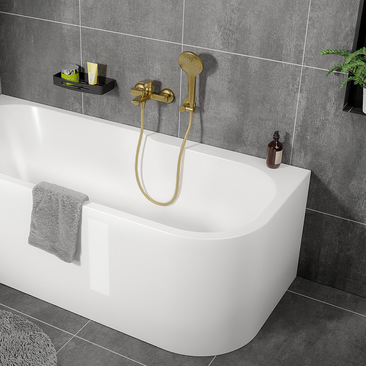 Linie Mila Badewannenarmatur: Brushed Gold