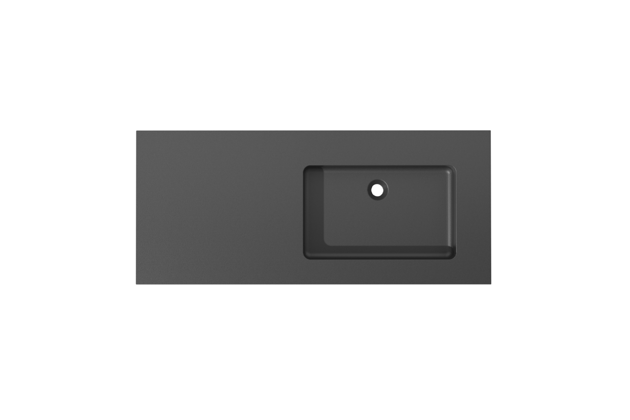 Storke Scuro asymmetrisch rechtse wastafel mat kwarts 120 x 52 cm combinatie kast 45 cm