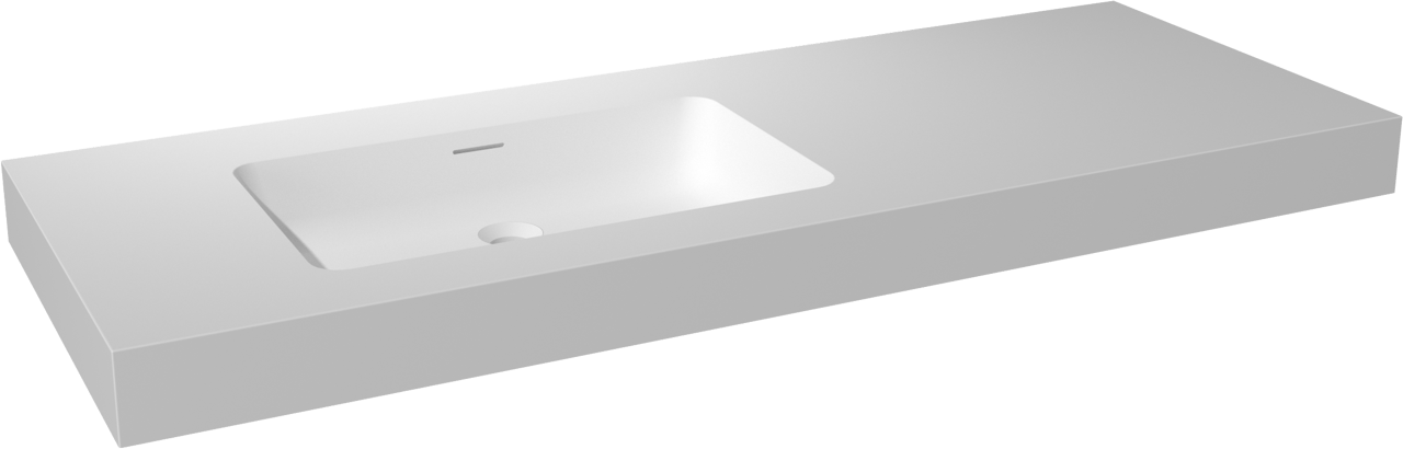 Storke Mata High asymmetrisch linkse wastafel matte Solid Surface 140 x 52 cm