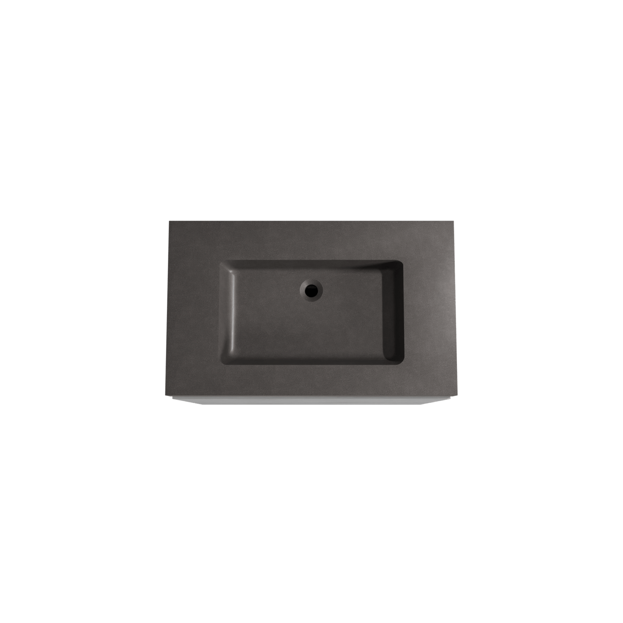 Storke Edge meuble salle de bains à poser 85 x 52 cm béton gris foncé avec Scuro High plan simple en quartz noir mat