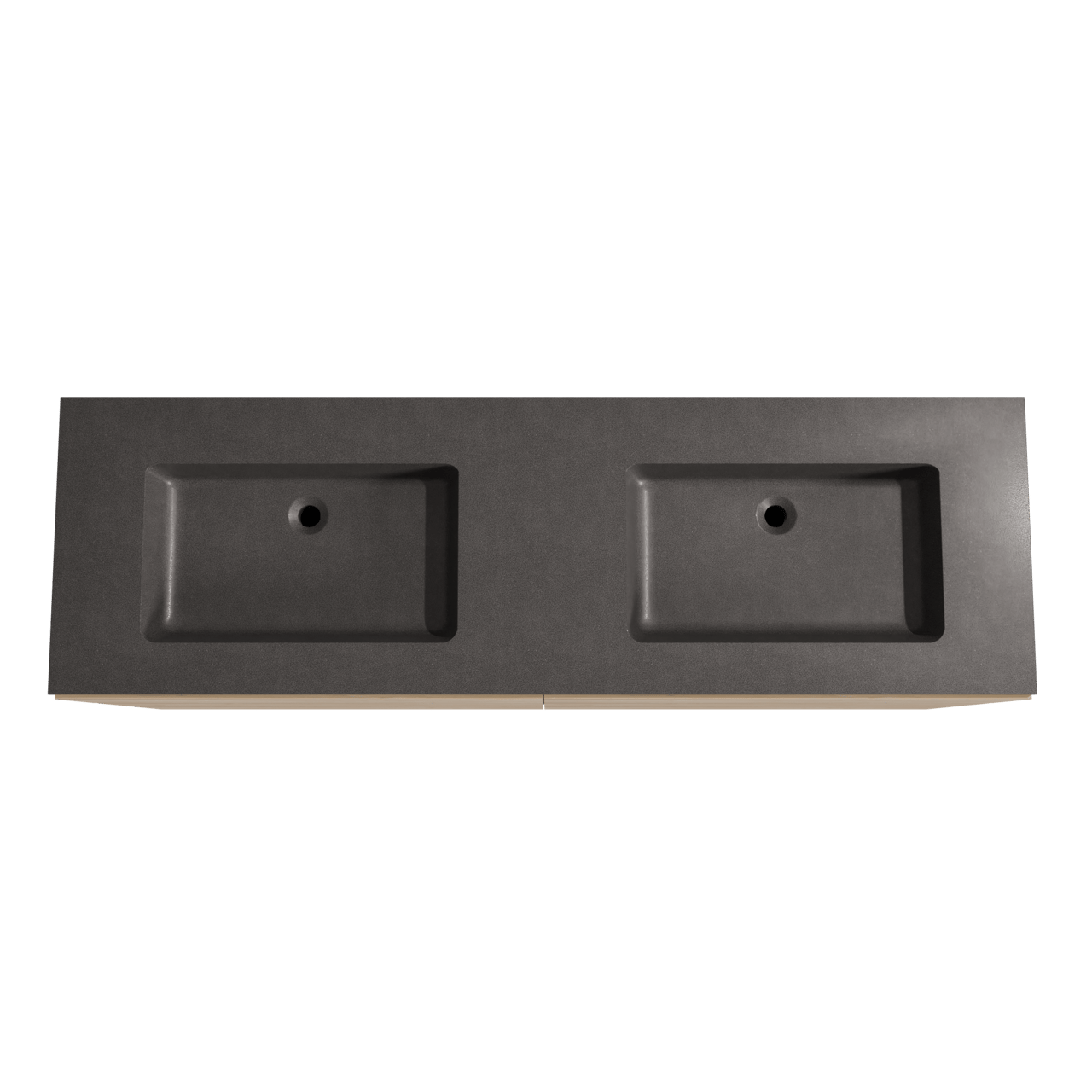 Storke Edge staand badmeubel 170 x 52 cm ruw eiken met Scuro dubbele wastafel in kwarts mat zwart