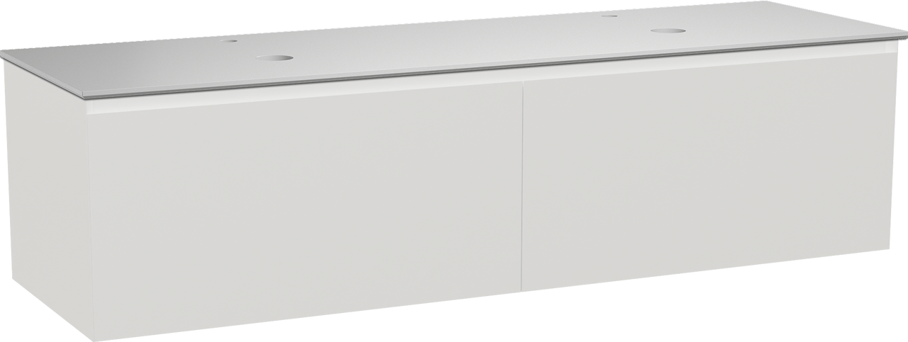 Balmani Idra by Mitra meuble salle de bains suspendu 180 x 55 cm blanc mat avec Facetta tablette double en solid surface blanc mat