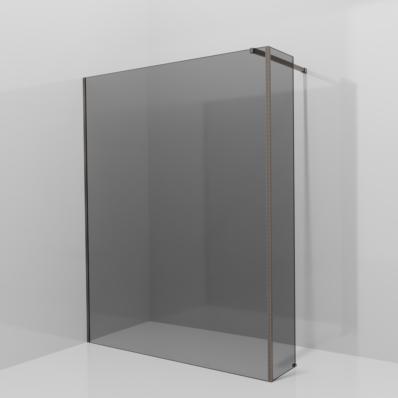 Balmani Modular Walk-In Dusche mit fester Seitenwand: 160 x 200 cm, Rauchglas, inklusive Coating, Profil Brushed GunMetal