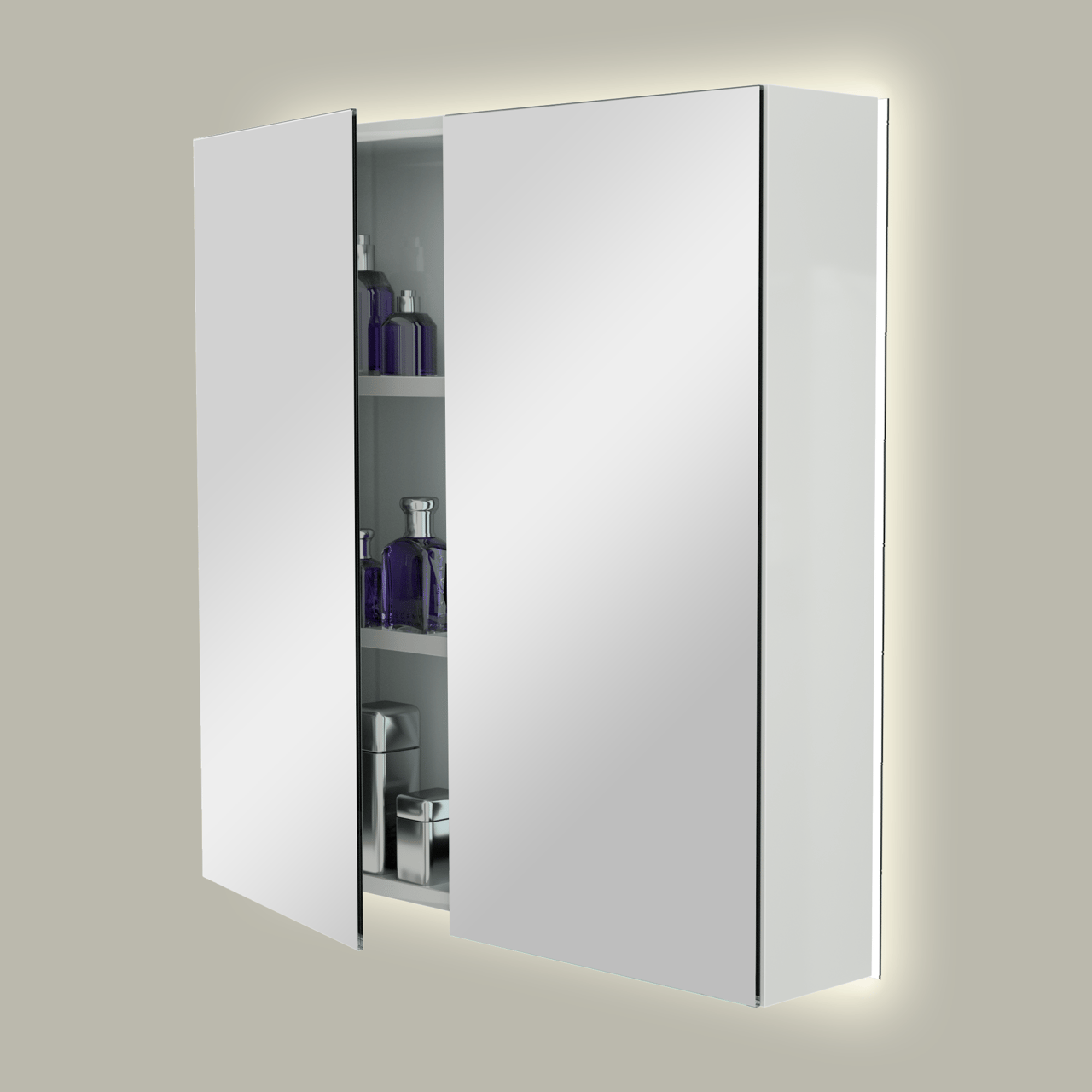 Storke Reflecta armoire de toilette lumineuse 75 x 75 cm blanc brillant