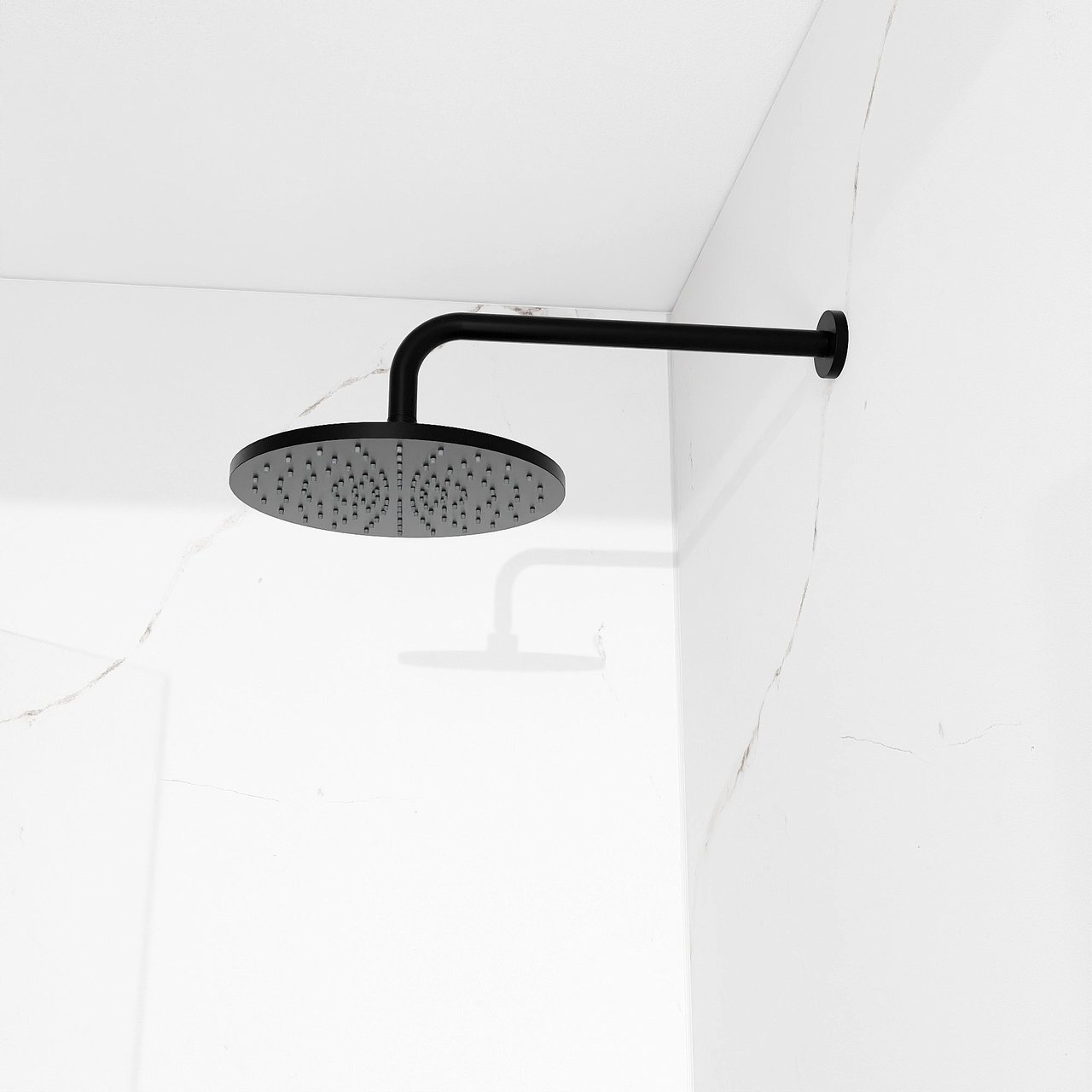 Blaufoss Bodan 250 rond regendouchekop met wand douchearm Ø25cm mat zwart
