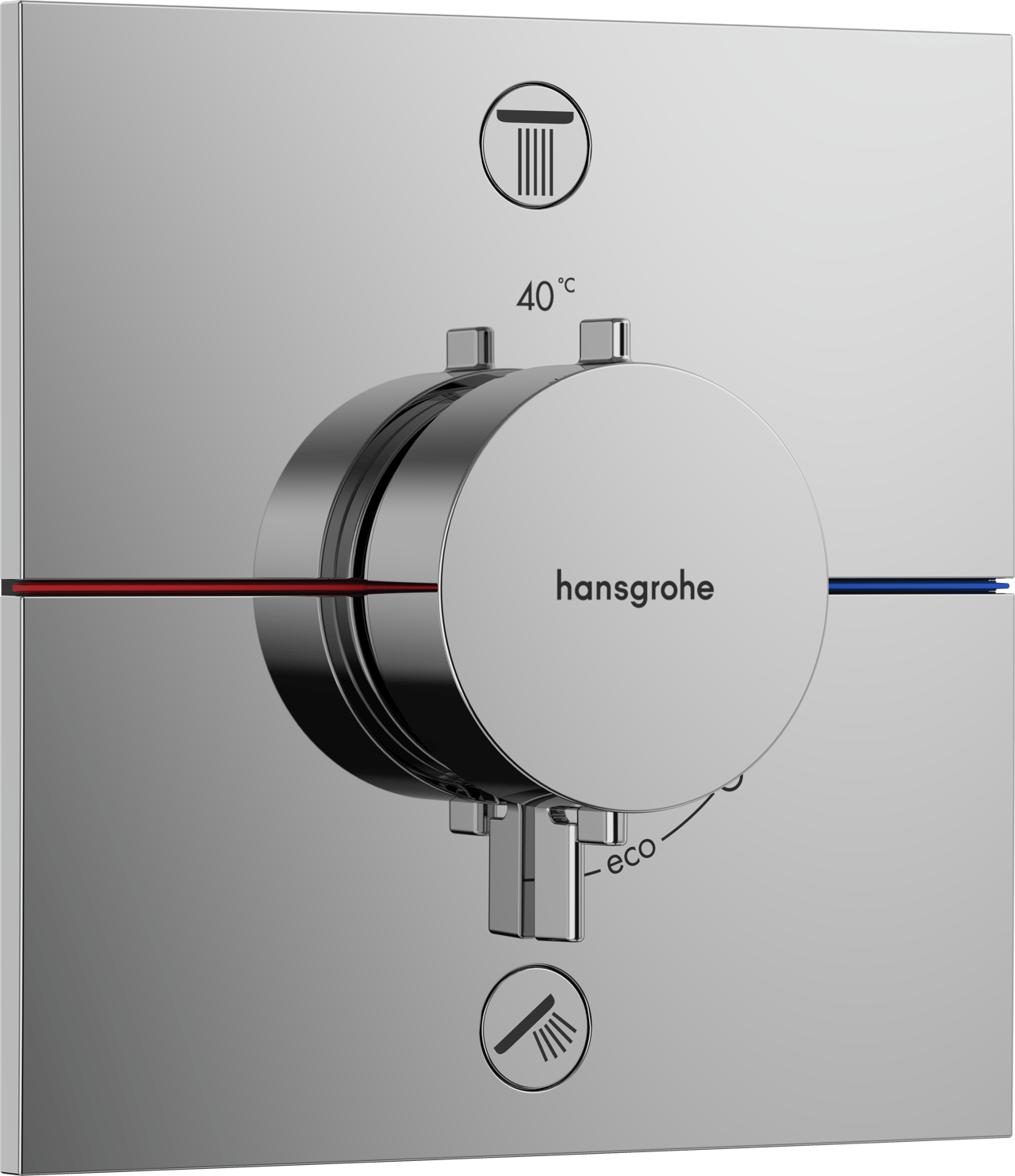 Hansgrohe Showerselect Comfort_E thermostat-armatur Unterputz Regendusche-System mit Kopfbrause 30 x 30 cm Chrom Glänzend