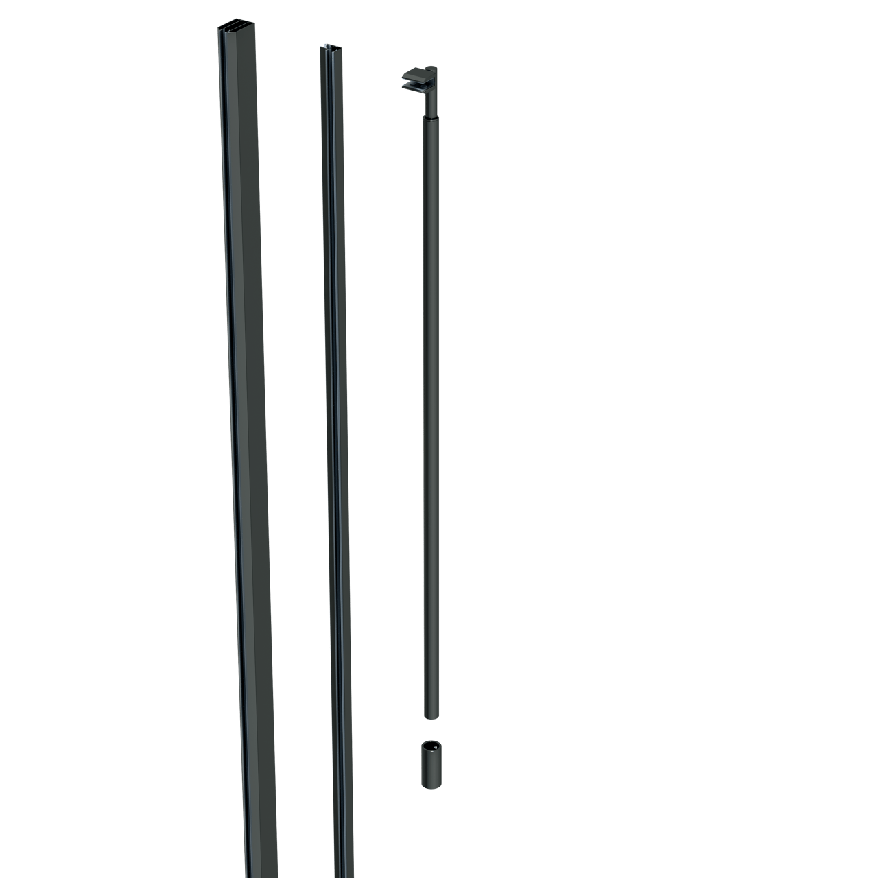 Linie Walk-in II set profielen hoek 8mm glas mat zwart