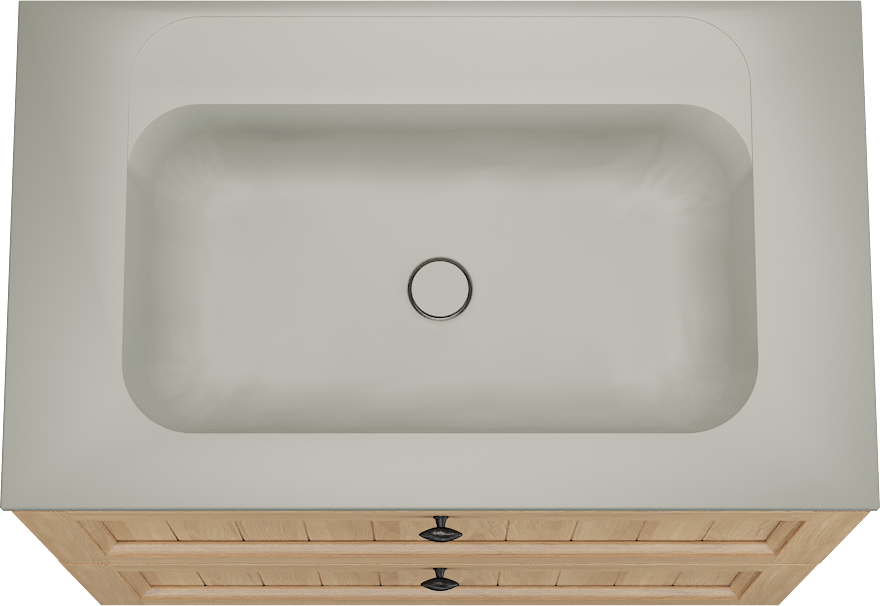 Balmani Lemon meuble salle de bains à poser 90 x 55 cm, placage chêne naturel avec Tablo Strada plan simple en soie grise