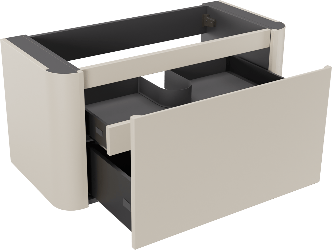 Storke Soft meuble sous-lavabo suspendu 100 x 46 cm Sand mat 2 tiroirs