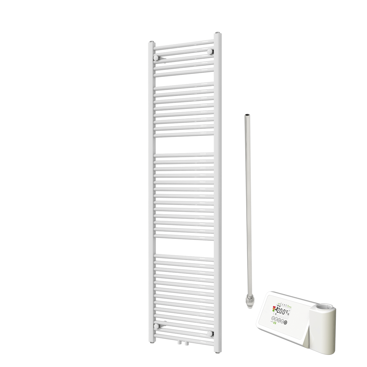 Vipera Kanza sèche-serviettes Simple 50 x 180 cm chauffage électrique blanc brillant raccordement latéral et central possible 750W, résistance incluse