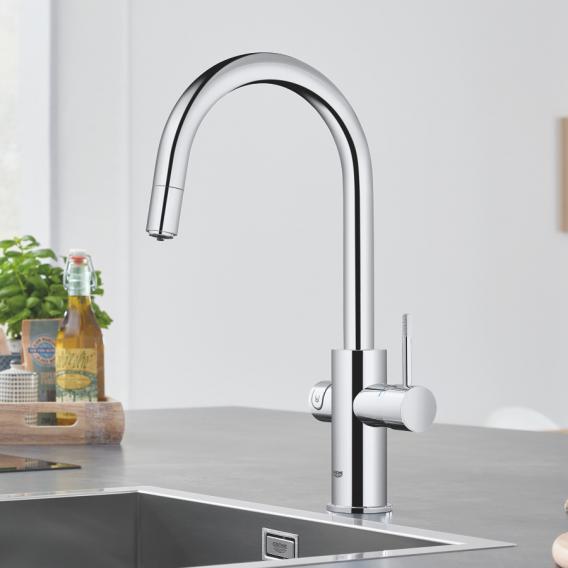 Grohe Blue Home keukenkraan met uittrekbare handdouche glanzend chroom