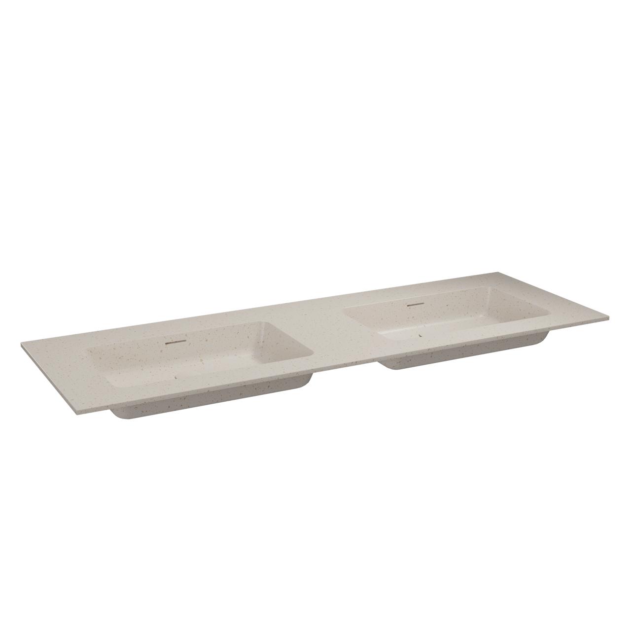Storke Mata double vasque beige granite solid surface 150 x 52 cm, bonde incluse