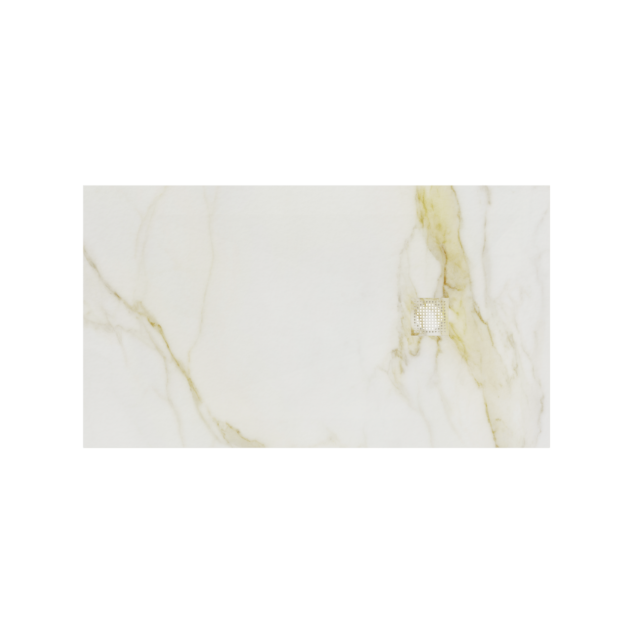 Balmani Impress douchebak 160 x 90 cm composiet witte marmer look rock structuur