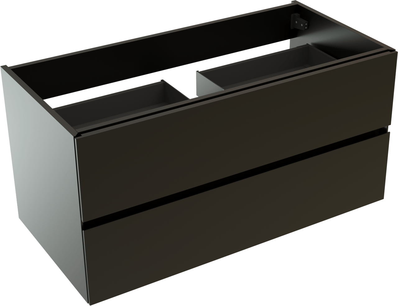 Storke Edge zwevende wastafelonderkast 105 x 52 cm Mat Zwart 2 lades